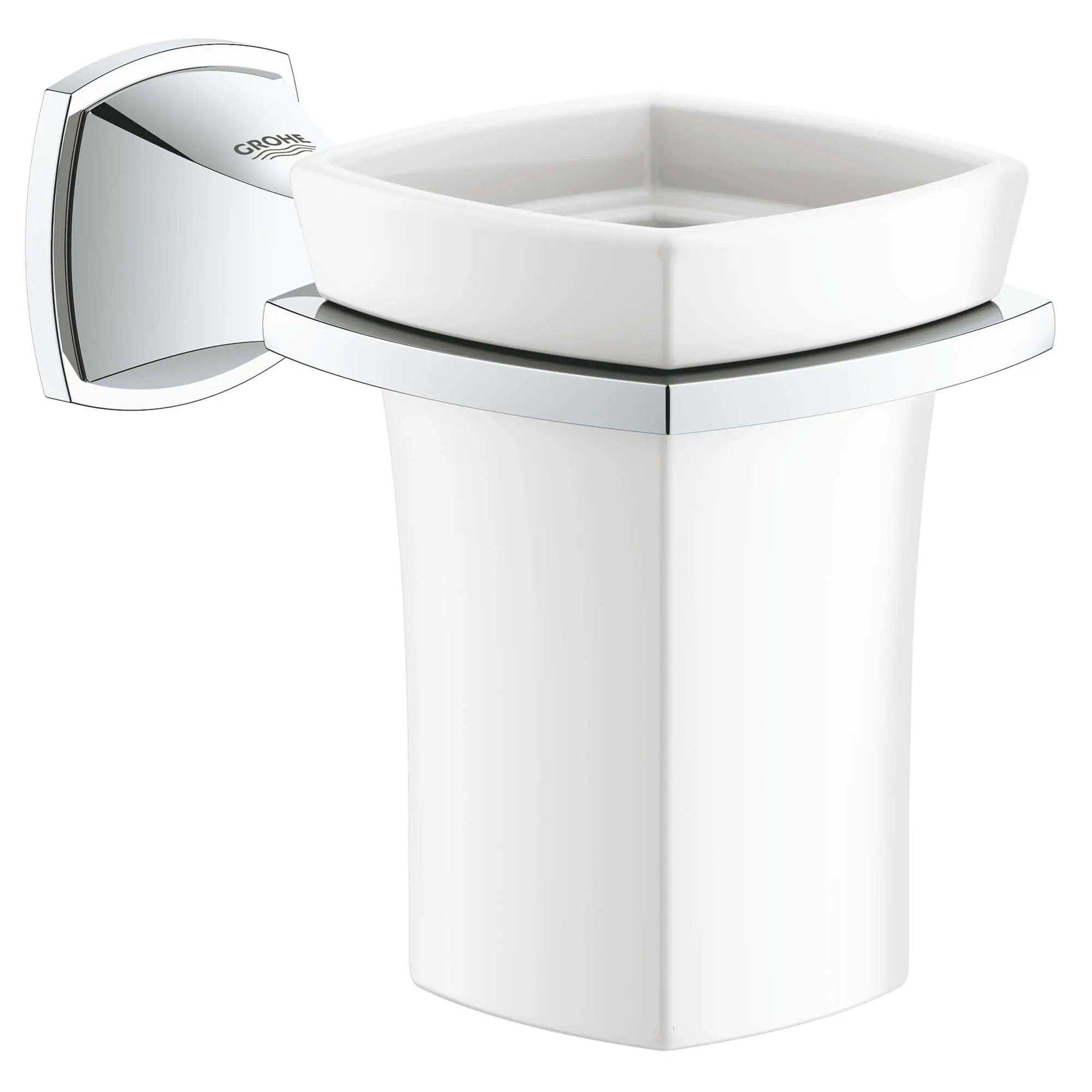 Ceramic Tumbler with Holder // GROHE STARLIGHT CHROME // 16040_40626000-grandera-holder-with-ceramic-tumbler-starlight-chrome_0_CDNwebp.webp
