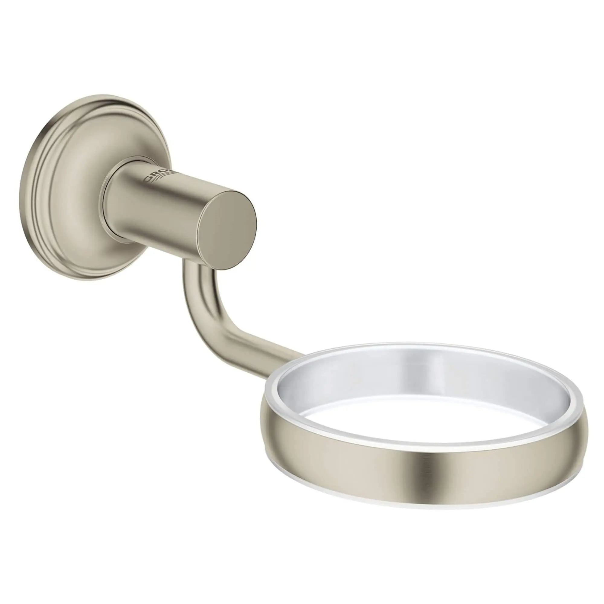 Essentials Authentic Soap Holder // BRUSHED NICKEL INFINITYFINISH // 16061_40652EN0-Essentials_Authentic-Glass_Dish_Holder_0_CDNwebp.webp