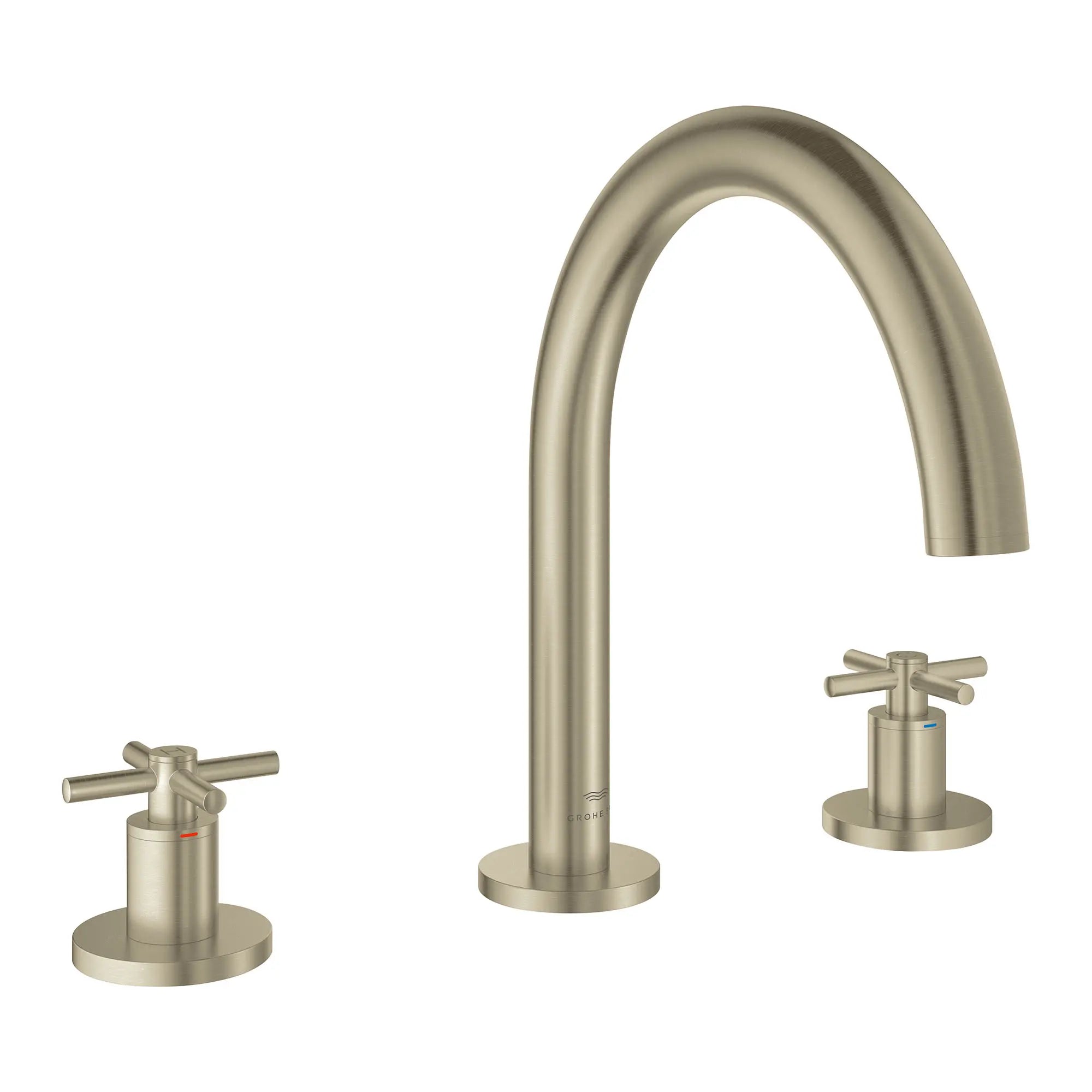 Atrio 3-Hole 2-Handle Deck Mount Roman Tub Faucet without Handles // BRUSHED NICKEL INFINITYFINISH // 161372_Atrio_SiloRight_25273EN0_001_Feb2023_0_CDNwebp.webp