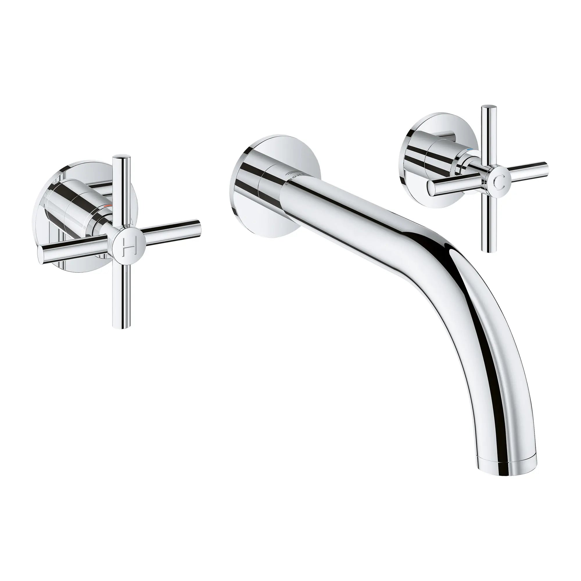 Atrio 2-Handle Wall Mount Faucet without Handles, 1.2 GPM (4.5L.min) // GROHE STARLIGHT CHROME // 161376_Atrio_SiloRight_20663000_001_Feb2023_0_CDNwebp.webp