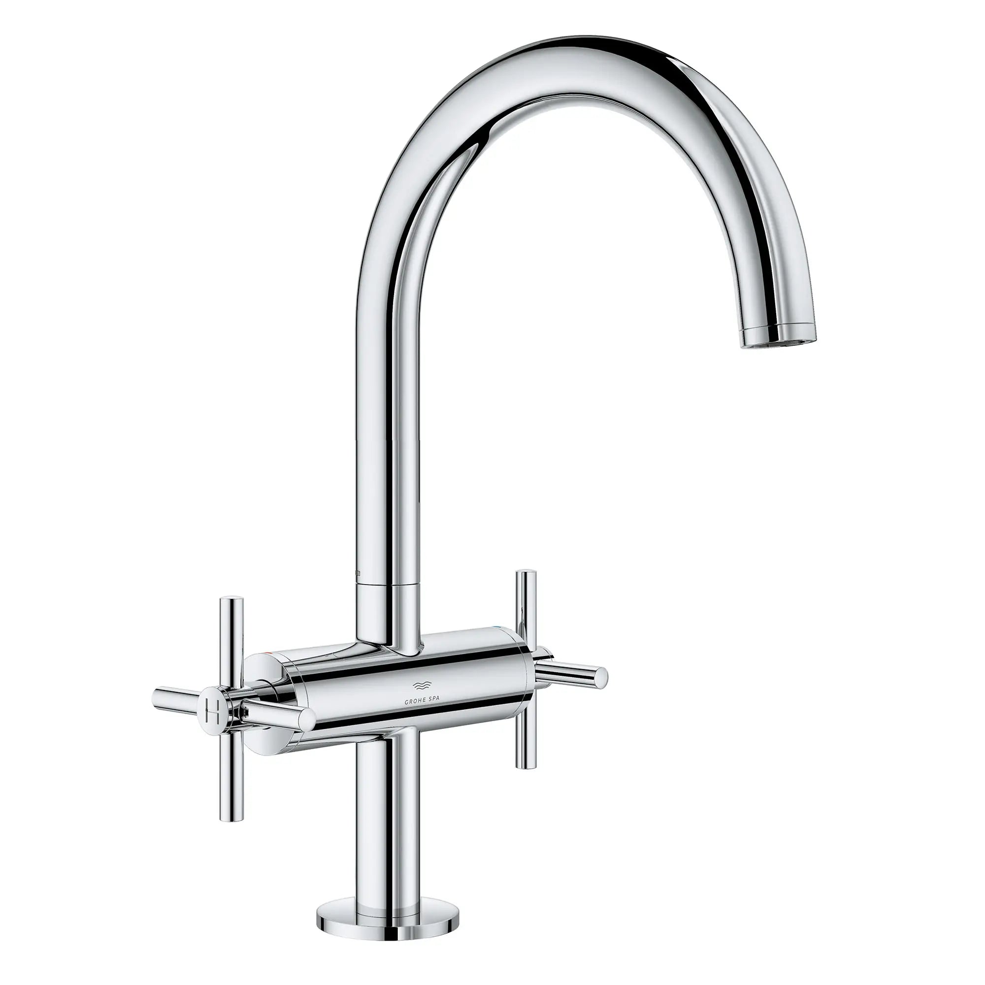 Atrio Single Hole Two-Handle L-Size Bathroom Faucet without Handles, 1.2 GPM (4.5 L/min) // GROHE STARLIGHT CHROME // 161391_Atrio_SiloRight_21146000_001_Feb2023_0_CDNwebp.webp