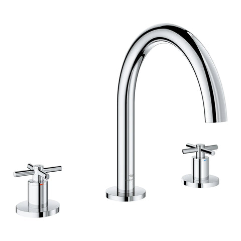 Atrio 3-Hole 2-Handle Deck Mount Roman Tub Faucet without Handles - GROHE StarLight Chrome