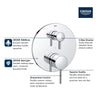 [29427000] TIMELESS PRESSURE BALANCE VALVE TRIM WITH 3-WAY DIVERTER WITH CARTRIDGE - GROHE StarLight Chrome