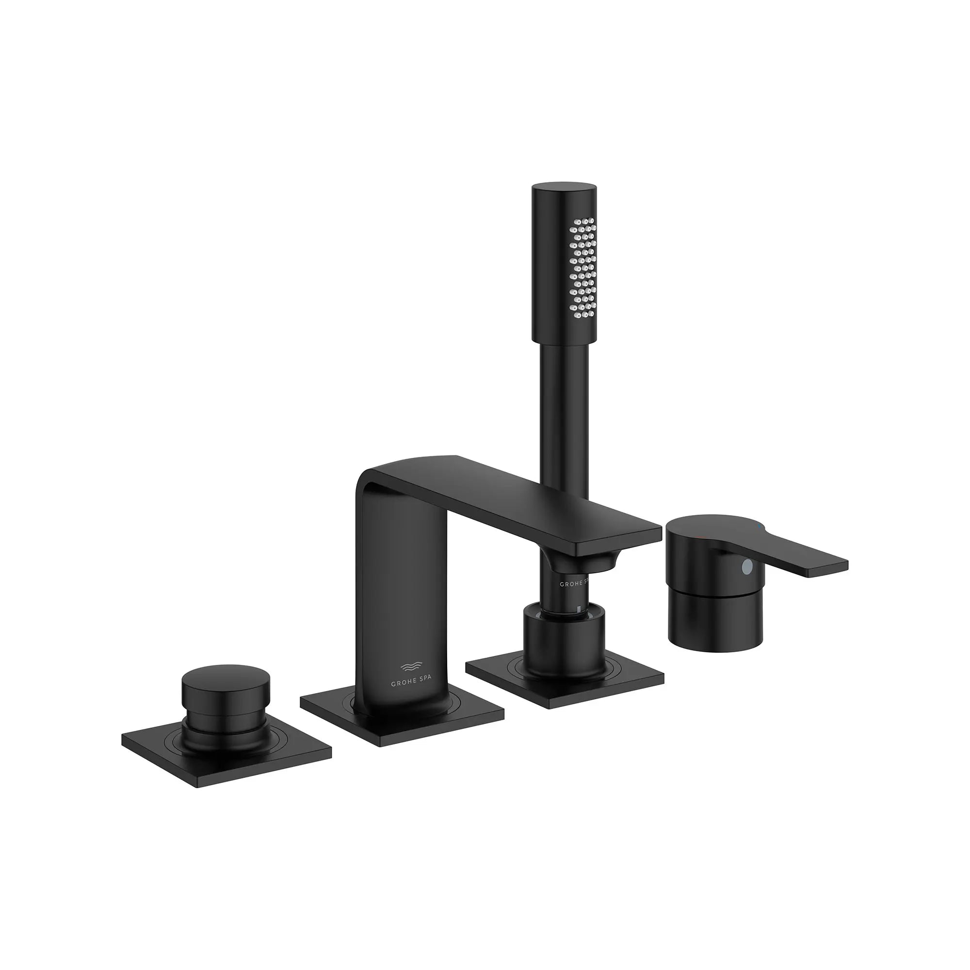 Allure 4-Hole Single-Handle Deck Mount Roman Tub Faucet with 1.75 GPM (6.6 L/min) Hand Shower // MATTE BLACK // 161540_Allure_SiloRight_193162431_0001_Feb2023_0_CDNwebp.webp