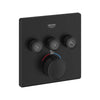 [291422430] Triple Function Thermostatic Valve Trim - Matte Black