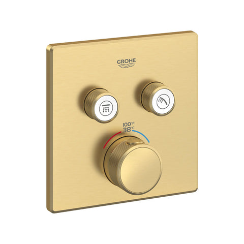 Dual Function Thermostatic Valve Trim - Brushed Cool Sunrise