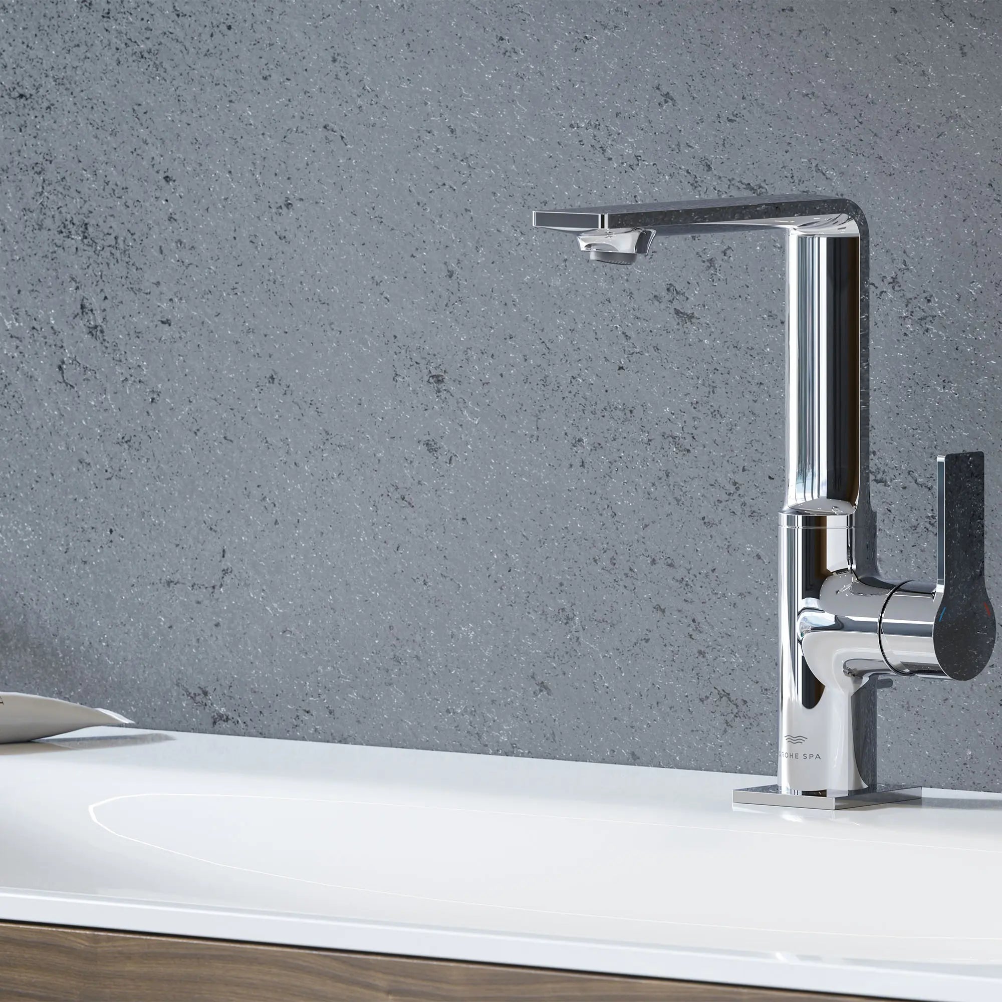 Allure Single-Hole Single-Handle L-Size Bathroom Faucet, 1.2 GPM (4.5 L/min) // GROHE STARLIGHT CHROME // 161662_Allure_Environment_23858001_0001_Apr2023_0_CDNwebp.webp