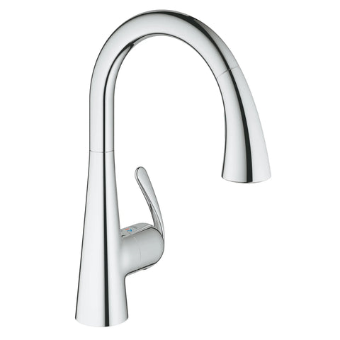 Single-Handle Pull Down Kitchen Faucet Dual Spray 1.75 GPM - GROHE StarLight Chrome