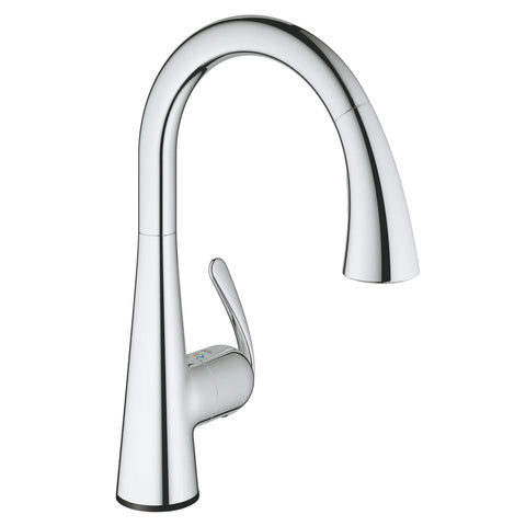 Single-Handle Pull Down Kitchen Faucet Dual Spray 1.75 GPM with Touch Technology - GROHE StarLight Chrome