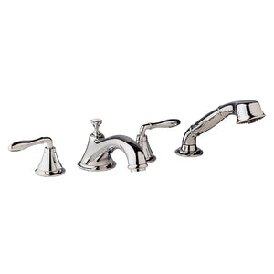 [25502000] 4-Hole 2-Handle Deck Mount Roman Tub Faucet with 2.5 GPM Hand Shower - GROHE StarLight Chrome