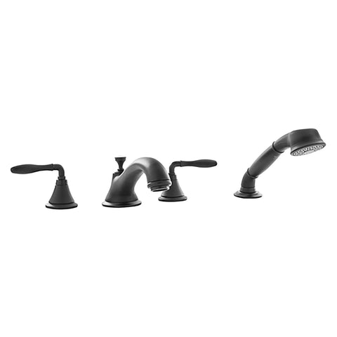 4-Hole 2-Handle Deck Mount Roman Tub Faucet with 2.5 GPM Hand Shower - Oil Rubbed Bronze