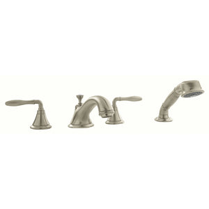 [25502EN0] 4-Hole 2-Handle Deck Mount Roman Tub Faucet with 2.5 GPM Hand Shower - GROHE StarLight Chrome