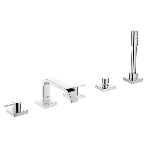 5-Hole 2-Handle Deck Mount Roman Tub Faucet with 2.5 GPM Hand Shower - GROHE StarLight Chrome