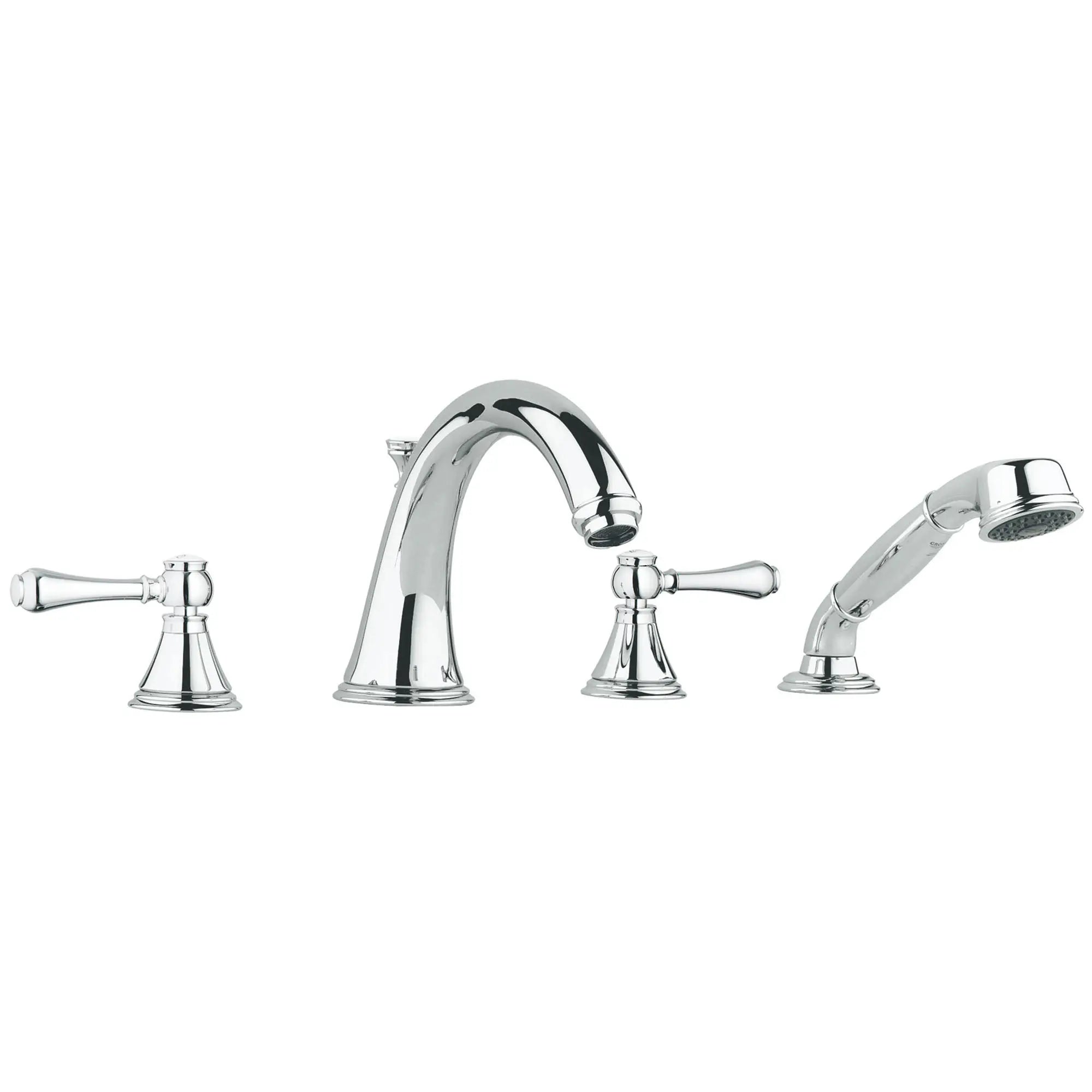 Roman Tub Filler With 2.5 GPM Personal Hand Shower // GROHE STARLIGHT CHROME // 163157_25506000-Geneva-Roman-Tub-Filler-With-2-5-GPM-Personal-Hand-Shower-Chrome-Silo-1_0_CDNwebp.webp