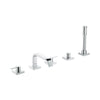 [25097001] 5-Hole 2-Handle Deck Mount Roman Tub Faucet with 1.75 GPM Hand Shower - GROHE StarLight Chrome