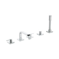 [25097001] 5-Hole 2-Handle Deck Mount Roman Tub Faucet with 1.75 GPM Hand Shower - GROHE StarLight Chrome