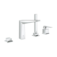 [19787001] 4-Hole Single-Handle Deck Mount Roman Tub Faucet with 1.75 GPM Hand Shower - GROHE StarLight Chrome