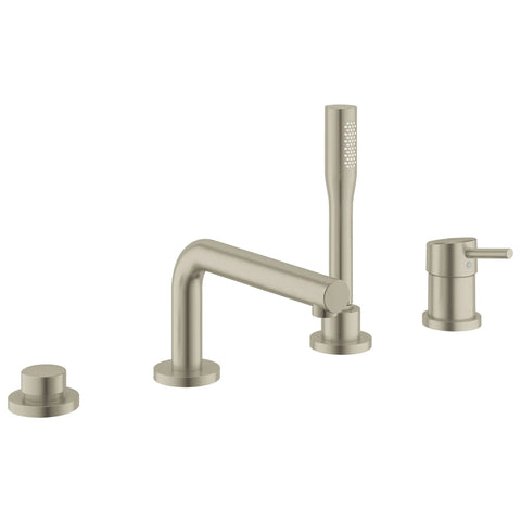 4-Hole Single-Handle Deck Mount Roman Tub Faucet with 1.75 GPM (6.6 L/min) Hand Shower - Brushed Nickel InfinityFinish