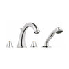 [25073000] 4-Hole 2-Handle Deck Mount Roman Tub Faucet with 2.5 GPM Hand Shower - GROHE StarLight Chrome