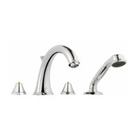 [25073000] 4-Hole 2-Handle Deck Mount Roman Tub Faucet with 2.5 GPM Hand Shower - GROHE StarLight Chrome