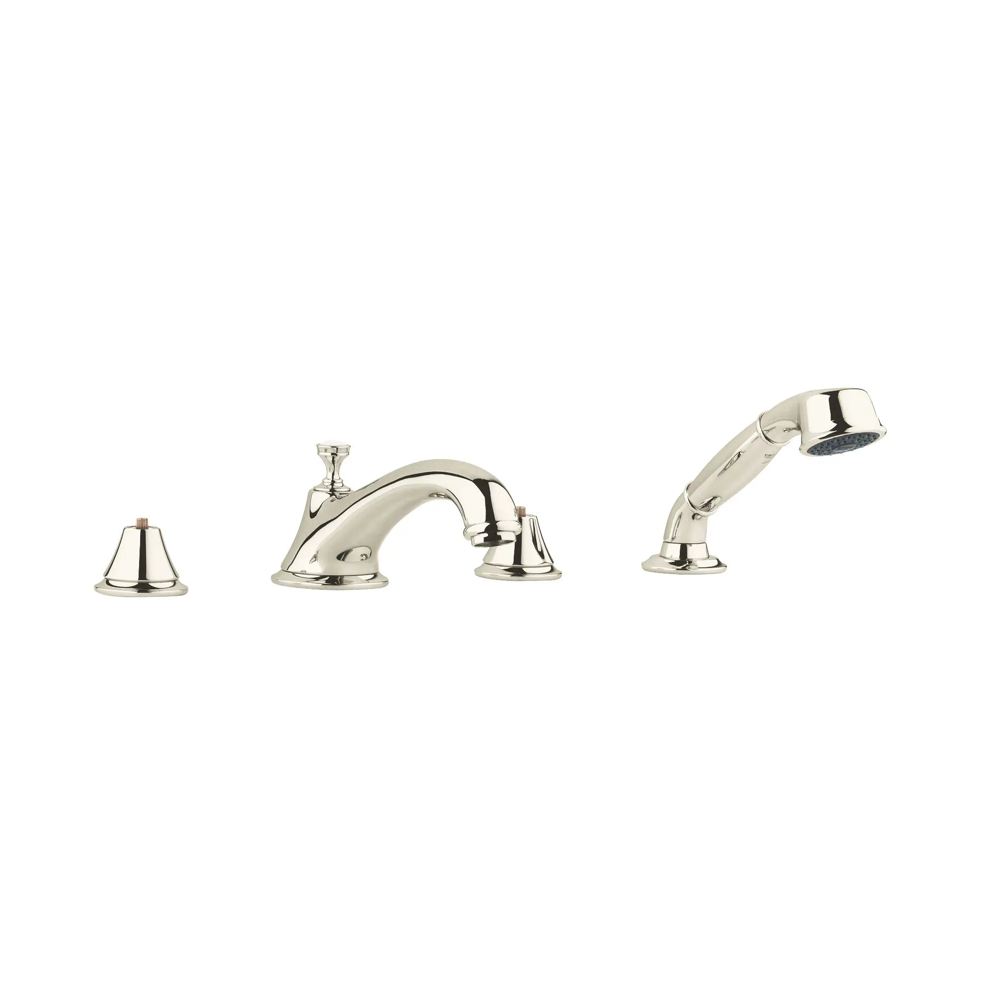 4-Hole 2-Handle Deck Mount Roman Tub Faucet with 1.75 GPM Hand Shower // POLISHED NICKEL INFINITYFINISH // 163215_25502BE1-Seabury-Roman-Tub-Filler-With-18-GPM-Personal-Hand-Shower-Polished-Nickel-Silo_0_CDNwebp.webp