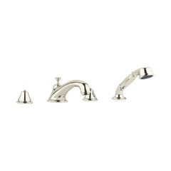 [25502BE1] 4-Hole 2-Handle Deck Mount Roman Tub Faucet with 1.75 GPM Hand Shower - GROHE StarLight Chrome