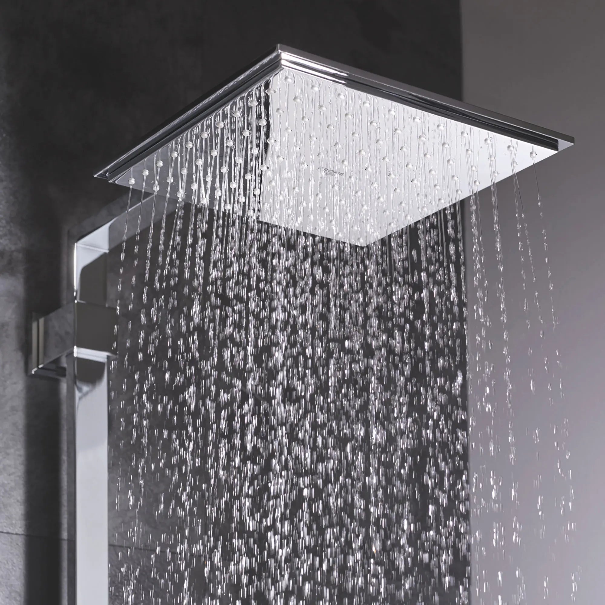 Shower Head - 1 Spray, 2.5 gpm // GROHE STARLIGHT CHROME // 163220_27705000-Euphoria-Cube-150-1-Spray-Showerhead-Starlight-Chrome-Beauty-2_0_CDNwebp.webp