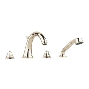 [25506BE1] 4-Hole 2-Handle Deck Mount Roman Tub Faucet with 1.75 GPM Hand Shower - GROHE StarLight Chrome