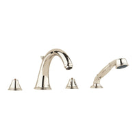 [25506BE1] 4-Hole 2-Handle Deck Mount Roman Tub Faucet with 1.75 GPM Hand Shower - GROHE StarLight Chrome