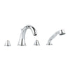 [25506001] 4-Hole 2-Handle Deck Mount Roman Tub Faucet with 1.75 GPM Hand Shower - GROHE StarLight Chrome