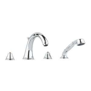 [25506001] 4-Hole 2-Handle Deck Mount Roman Tub Faucet with 1.75 GPM Hand Shower - GROHE StarLight Chrome