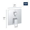 [29422000] EUROCUBE PRESSURE BALANCE VALVE TRIM WITH 2-WAY DIVERTER WITH CARTRIDGE - GROHE StarLight Chrome