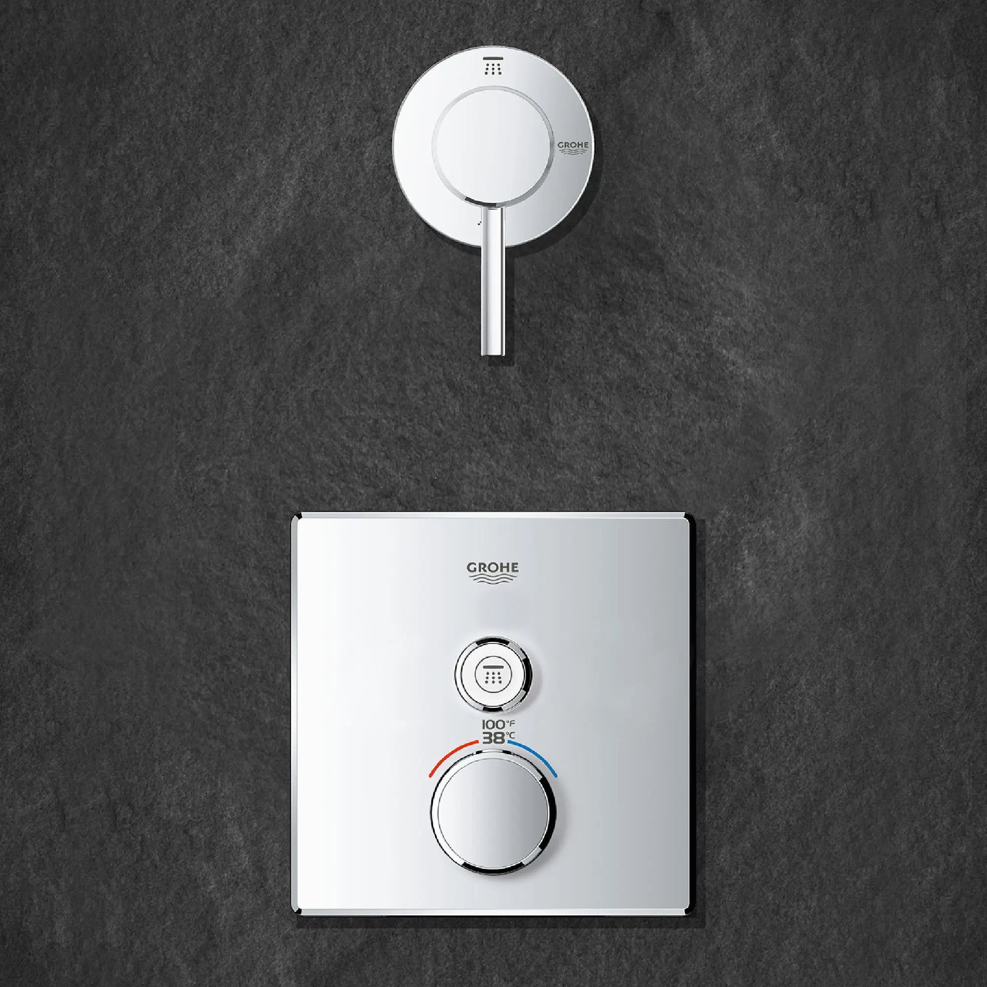 Single Function Thermostatic Valve Trim // GROHE STARLIGHT CHROME // 163555_29140000_29108001_0_CDNwebp.webp