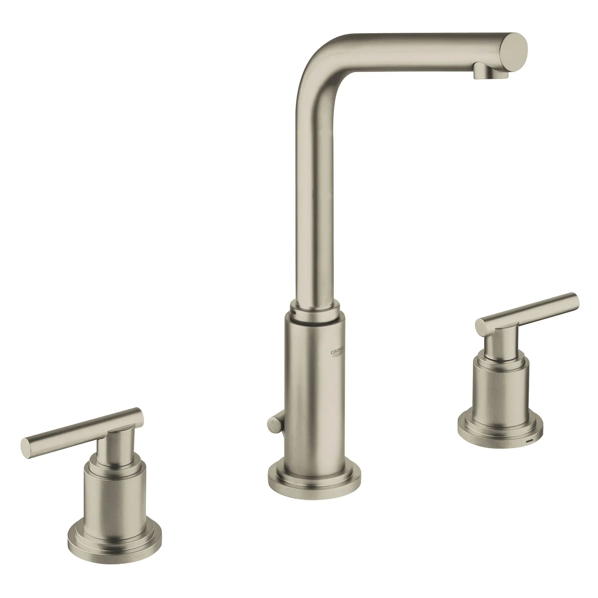 8-inch Widespread 2-Handle L-Size Bathroom Faucet 1.2 GPM // BRUSHED NICKEL INFINITYFINISH // 163587_20384EN1-Atrio-2Hdl-Basin-3-Hole-Swivel-Spout-Us-Brushed-Nickel-Silo-1_0_CDNwebp.webp