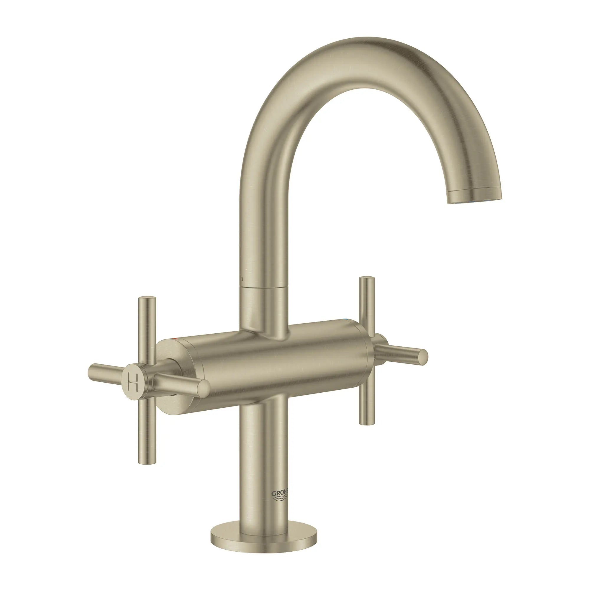Single Hole Two-Handle M-Size Bathroom Faucet 1.2 GPM // BRUSHED NICKEL INFINITYFINISH // 163608_21031EN3-Atrio-Single-Hole-Bathroom-Faucet-M-Size-in-Brushed-Nickel-Silo-1_0_CDNwebp.webp
