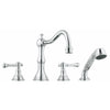 [25080000] 4-Hole 2-Handle Deck Mount Roman Tub Faucet with 2.5 GPM Hand Shower - GROHE StarLight Chrome