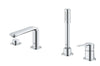 [19577001] 4-Hole Single-Handle Deck Mount Roman Tub Faucet with 1.75 GPM (6.6 L/min) Hand Shower - GROHE StarLight Chrome