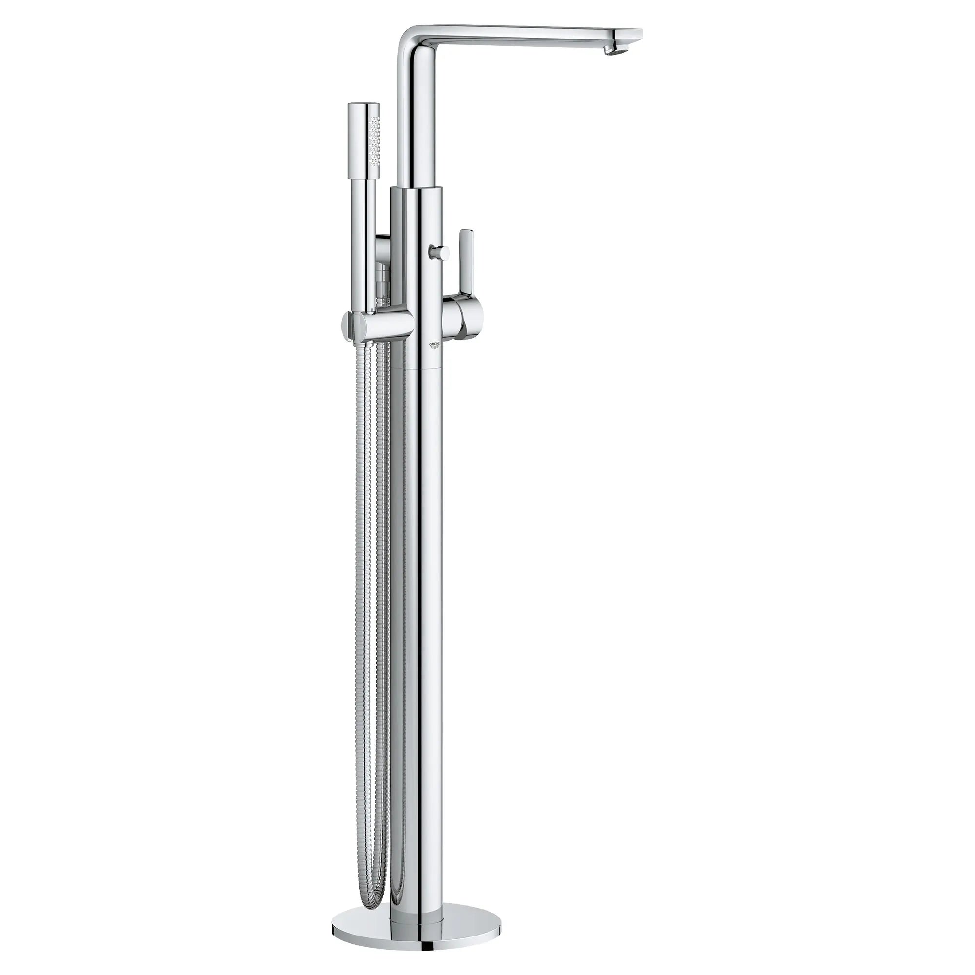 Single-Handle Freestanding Tub Faucet with 1.75 GPM (6.6 L/min) Hand Shower // GROHE STARLIGHT CHROME // 163812_23792001_0_CDNwebp.webp