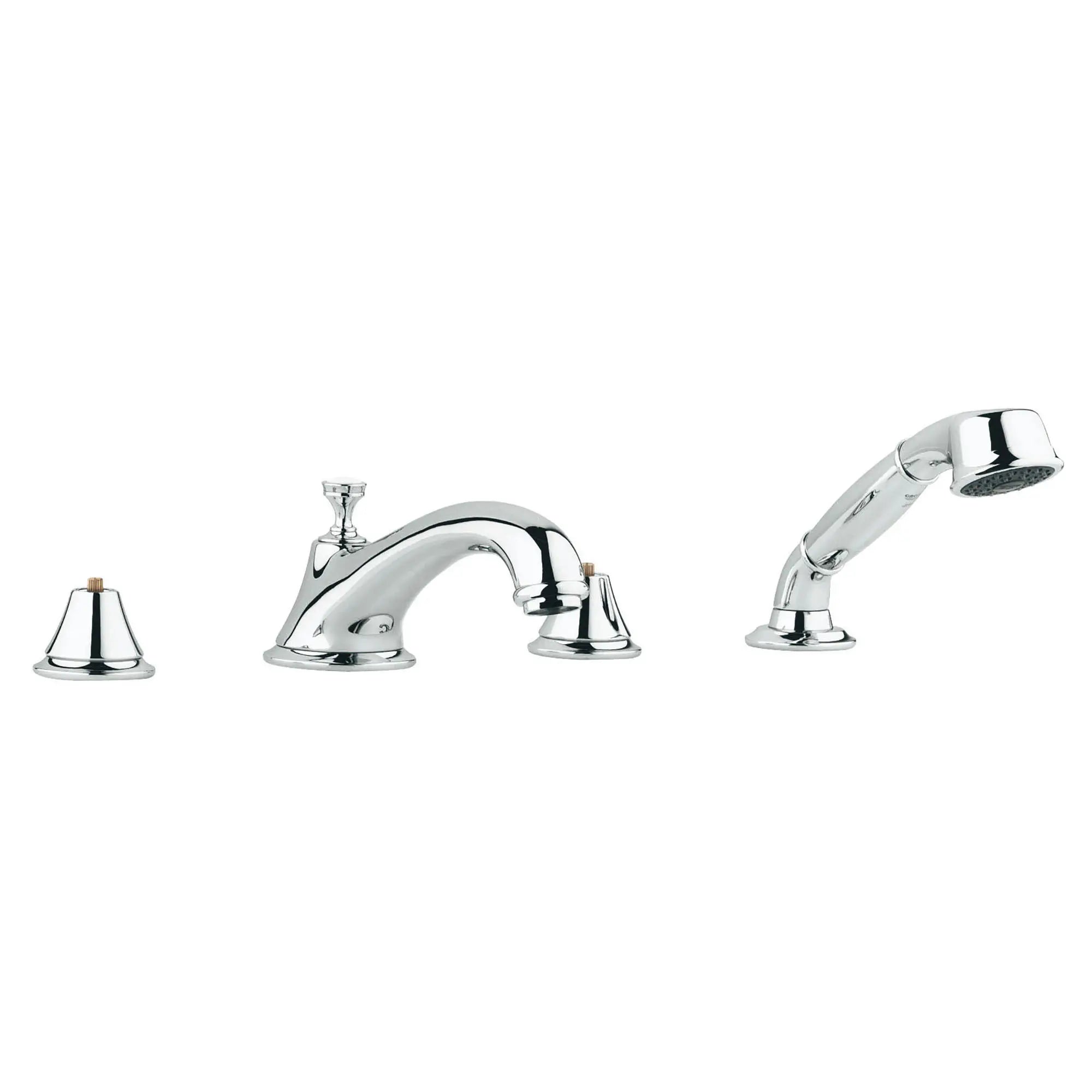 4-Hole 2-Handle Deck Mount Roman Tub Faucet with 2.5 GPM Hand Shower // GROHE STARLIGHT CHROME // 163818_25502000-Seabury-Roman-Tub-Filler-With-2-5-GPM-Personal-Hand-Shower-Chrome-Silo_0_CDNwebp.webp