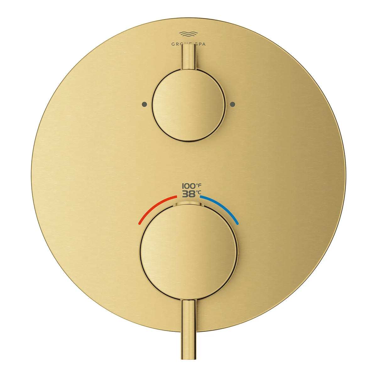 Atrio Dual Function 2-Handle Thermostatic Valve Trim // BRUSHED COOL SUNRISE // 163882_Atrio_SiloFront_24361GN0_0001_Feb2023_0_CDNwebp_71859e9f-6bbd-4850-b55f-7c76caf93c3f.webp