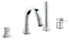 [19936000] 4-Hole Single-Handle Deck Mount Roman Tub Faucet with 2.0 GPM Hand Shower - GROHE StarLight Chrome