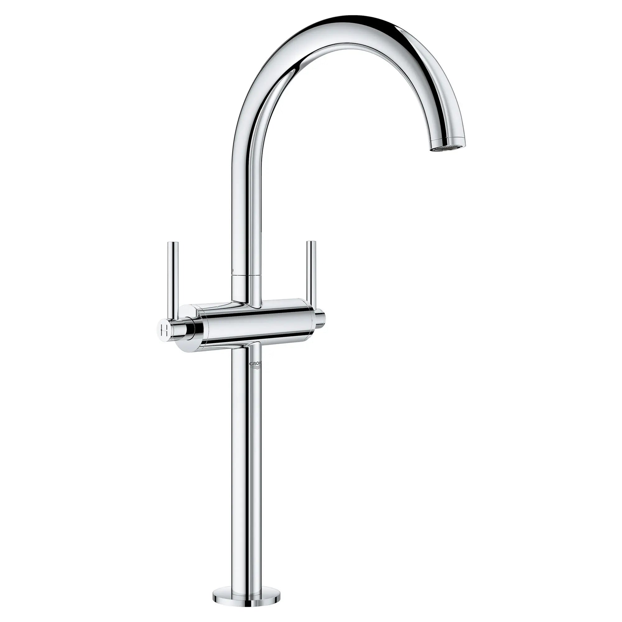 Single Hole Two-Handle Deck Mount Vessel Sink Faucet 1.2 GPM // GROHE STARLIGHT CHROME // 163964_21046003-Atrio-Single-Handle-Vessel-Bathroom-Faucet-XL-Size-in-Chrome-Silo-1_0_CDNwebp.webp
