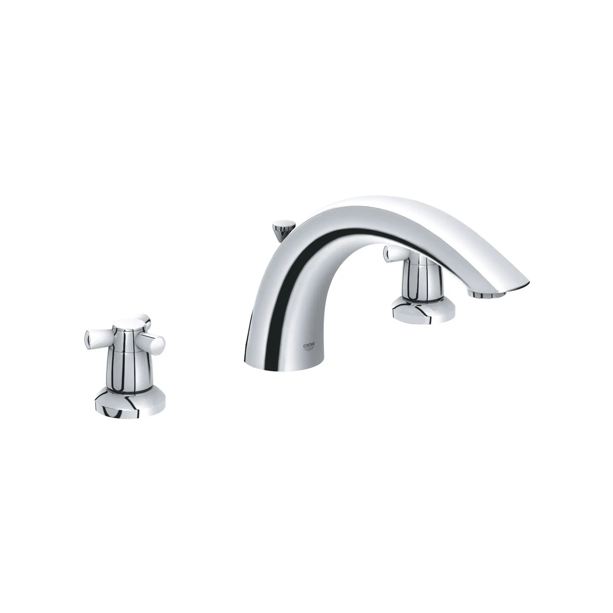 3-Hole 2-Handle Deck Mount Roman Tub Faucet // GROHE STARLIGHT CHROME // 164133_25071000-Arden-Roman-Tub-Filler-in-Starlight-Chrome-Silo-2_0_CDNwebp.webp