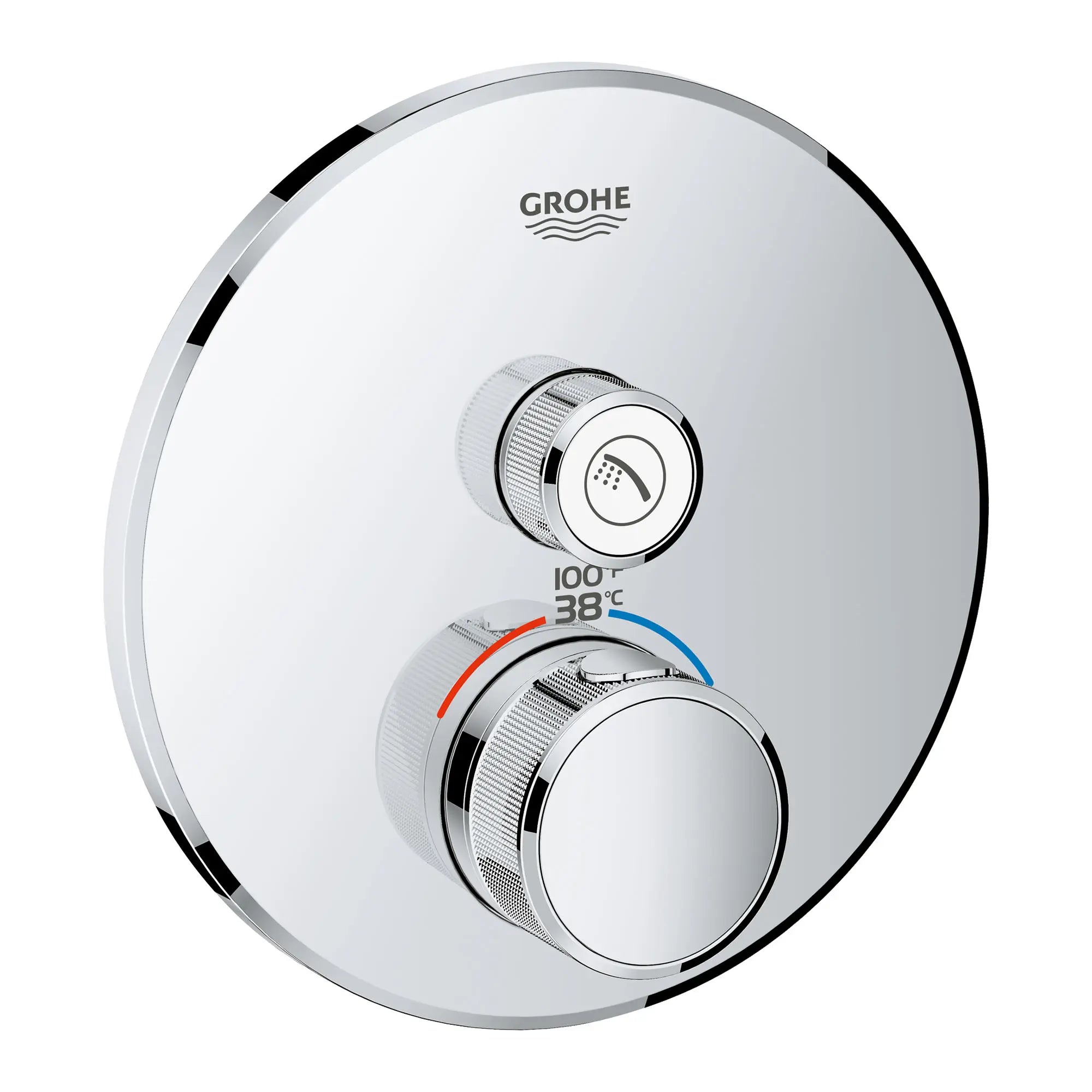 Single Function Thermostatic Valve Trim // GROHE STARLIGHT CHROME // 164161_29136000_1_0_CDNwebp.webp