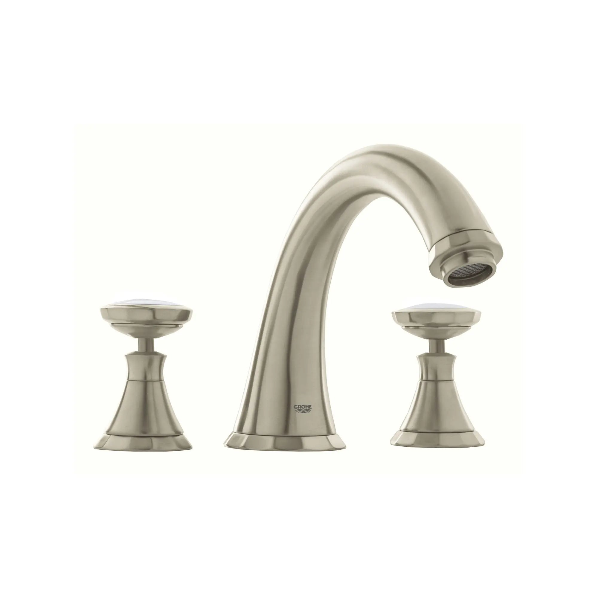 3-Hole 2-Handle Deck Mount Roman Tub Faucet with Hand Shower // BRUSHED NICKEL INFINITYFINISH // 164262_25074EN0-Kensington-Three-Hole-Roman-Tub-Filler-in-Brushed-Nickel-Silo_0_CDNwebp.webp