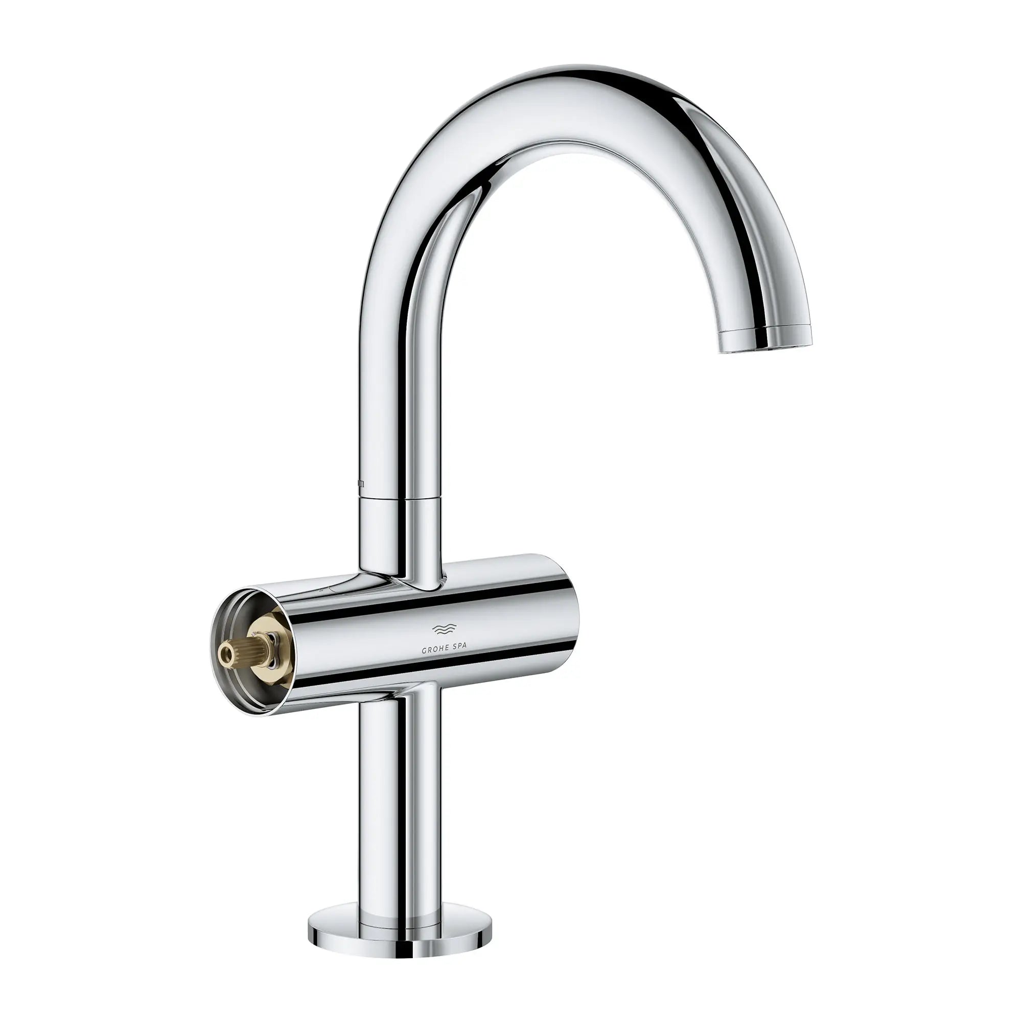 Atrio Single Hole Two-Handle M-Size Bathroom Faucet without Handles, 1.2 GPM (4.5 L/min) // GROHE STARLIGHT CHROME // 164372_Atrio_SiloRight_21148000_003_Feb2023_0_CDNwebp.webp