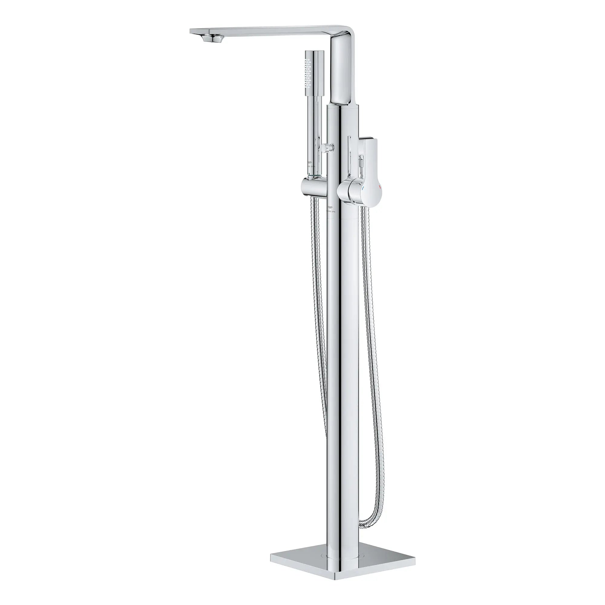 Allure Single-Handle Freestanding Tub Faucet with 1.75 GPM (6.6 L/min) Hand Shower // GROHE STARLIGHT CHROME // 164402_Allure_SiloLeft_25222001_0001_Feb2023_0_CDNwebp.webp