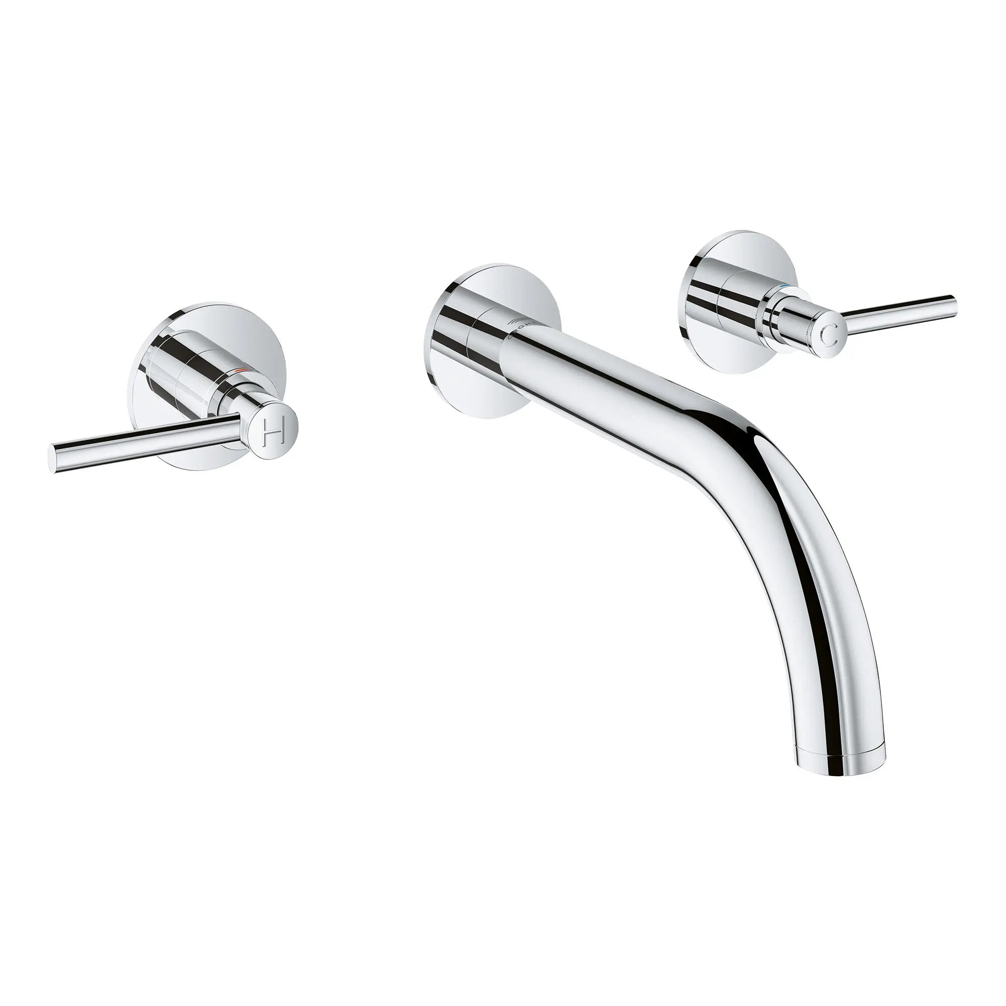 Atrio 2-Handle Wall Mount Faucet without Handles, 1.2 GPM (4.5L.min) // GROHE STARLIGHT CHROME // 164437_Atrio_SiloRight_20663000_002_Feb2023_0_CDNwebp.webp