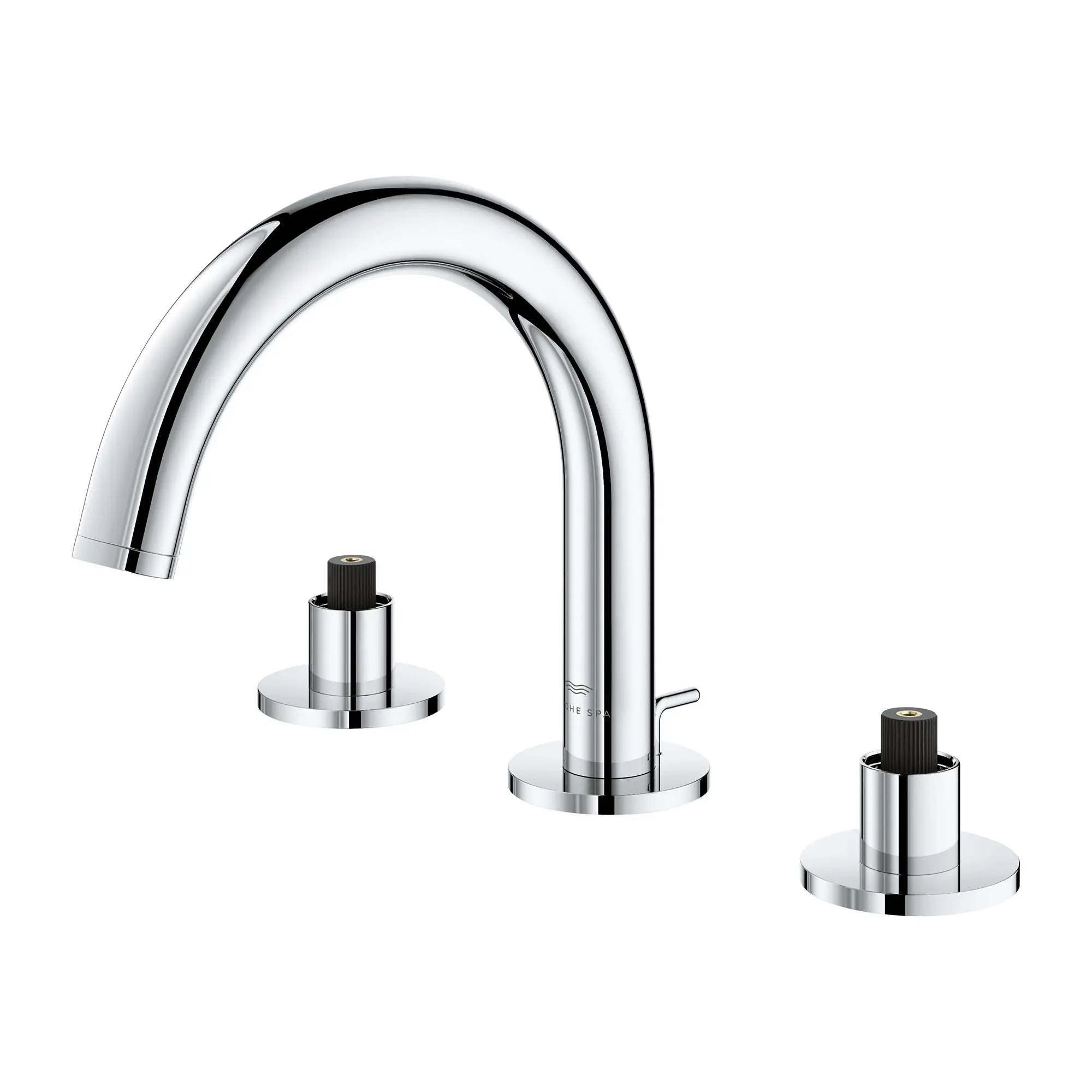 Atrio 8-inch Widespread 2-Handle S-Size Bathroom Faucet without Handles, 1.2 GPM (4.5 L/min) // GROHE STARLIGHT CHROME // 164462_Atrio_SiloLeft_20660000_001_Feb2023_0_CDNwebp.webp