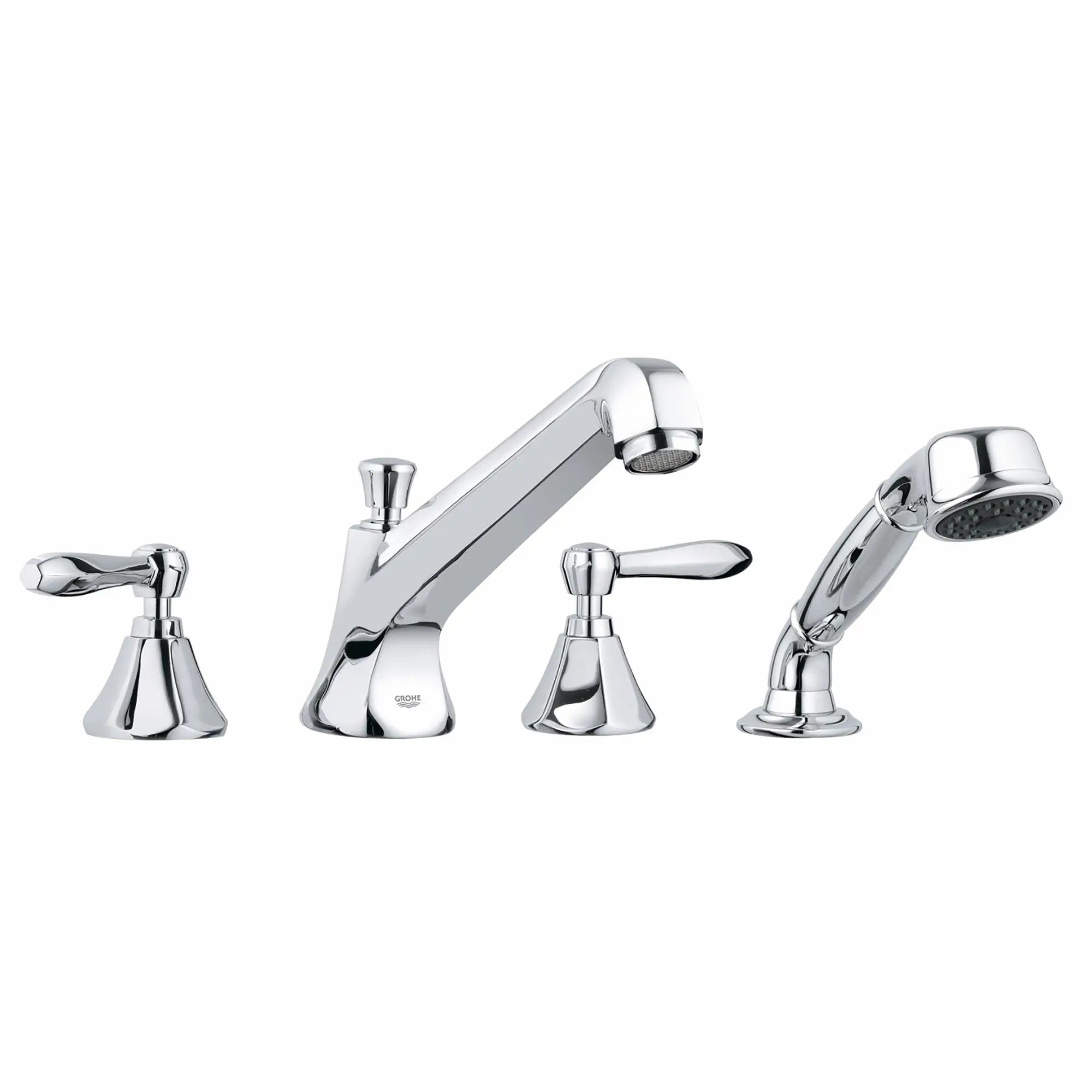 Somerset Roman Tub Filler With 1.8 GPM Personal Hand Shower // GROHE STARLIGHT CHROME // 164670_25077001-Somerset-Roman-Tub-Filler-With-18-GPM-Personal-Hand-Shower-in-Chrome-Silo-2_0_CDNwebp.webp